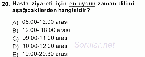 Sosyal Davranış ve Protokol 2013 - 2014 Ara Sınavı 20.Soru