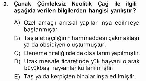 Eski Anadolu Tarihi 2013 - 2014 Ara Sınavı 2.Soru