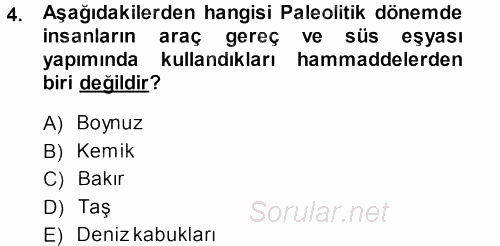 Eski Anadolu Tarihi 2013 - 2014 Ara Sınavı 4.Soru