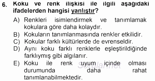 Mağaza Atmosferi 2012 - 2013 Dönem Sonu Sınavı 6.Soru