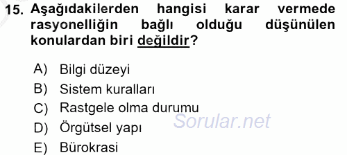 Uluslararası İlişkiler Kuramları 1 2016 - 2017 3 Ders Sınavı 15.Soru