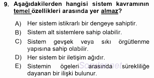 Uluslararası İlişkiler Kuramları 1 2016 - 2017 3 Ders Sınavı 9.Soru