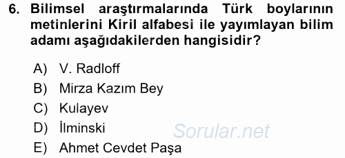 Çağdaş Türk Edebiyatları 1 2016 - 2017 Ara Sınavı 6.Soru