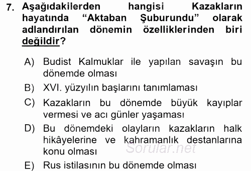 Çağdaş Türk Edebiyatları 1 2016 - 2017 Ara Sınavı 7.Soru