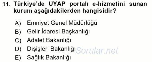 Kamu Yönetiminde Çağdaş Yaklaşımlar 2017 - 2018 3 Ders Sınavı 11.Soru