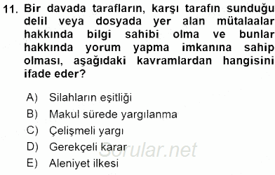 Adalet Meslek Etiği 2016 - 2017 Ara Sınavı 11.Soru