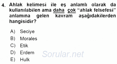 Adalet Meslek Etiği 2016 - 2017 Ara Sınavı 4.Soru