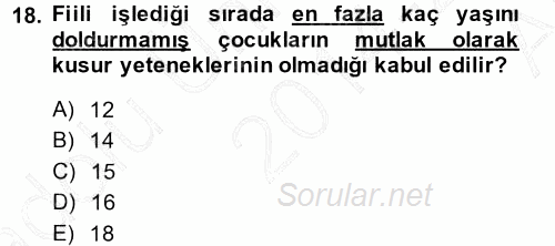 Ceza Hukukuna Giriş 2014 - 2015 Ara Sınavı 18.Soru