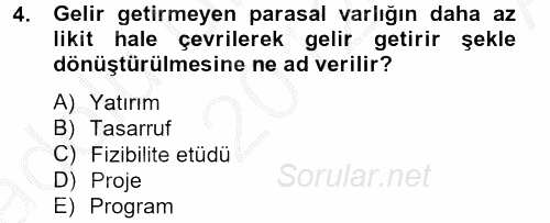 Sağlık Kurumları Yönetimi 2 2012 - 2013 Ara Sınavı 4.Soru