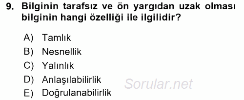 Ön Muhasebe Yazılımları Ve Kullanımı 2015 - 2016 Ara Sınavı 9.Soru