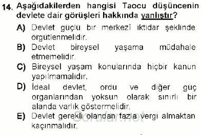 Temel İnsan Hakları Bilgisi 1 2012 - 2013 Dönem Sonu Sınavı 14.Soru