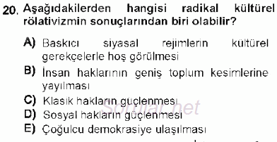 Temel İnsan Hakları Bilgisi 1 2012 - 2013 Dönem Sonu Sınavı 20.Soru