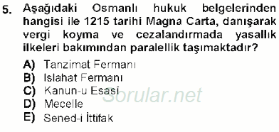 Temel İnsan Hakları Bilgisi 1 2012 - 2013 Dönem Sonu Sınavı 5.Soru