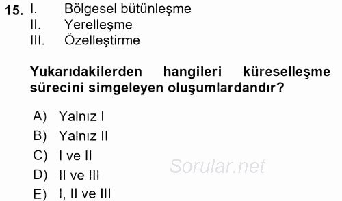 Hukuk Sosyolojisi 2016 - 2017 Dönem Sonu Sınavı 15.Soru