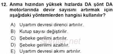 Elektrik Makinaları 2016 - 2017 Dönem Sonu Sınavı 12.Soru