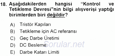 Elektrik Makinaları 2016 - 2017 Dönem Sonu Sınavı 18.Soru