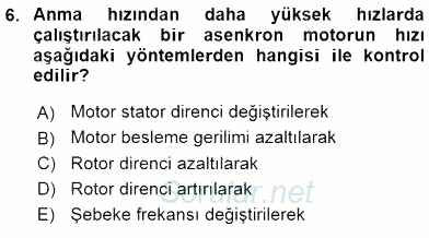 Elektrik Makinaları 2016 - 2017 Dönem Sonu Sınavı 6.Soru
