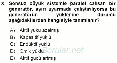 Elektrik Makinaları 2016 - 2017 Dönem Sonu Sınavı 8.Soru