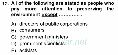 İleri Okuma Ve Yazma Becerileri 2 2013 - 2014 Ara Sınavı 12.Soru