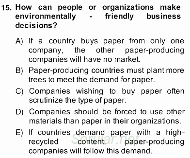 İleri Okuma Ve Yazma Becerileri 2 2013 - 2014 Ara Sınavı 15.Soru