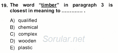 İleri Okuma Ve Yazma Becerileri 2 2013 - 2014 Ara Sınavı 19.Soru