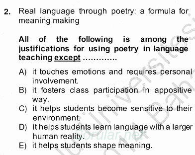 İleri Okuma Ve Yazma Becerileri 2 2013 - 2014 Ara Sınavı 2.Soru