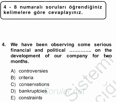 İleri Okuma Ve Yazma Becerileri 2 2013 - 2014 Ara Sınavı 4.Soru