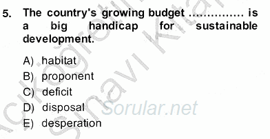İleri Okuma Ve Yazma Becerileri 2 2013 - 2014 Ara Sınavı 5.Soru