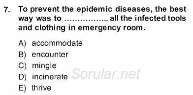 İleri Okuma Ve Yazma Becerileri 2 2013 - 2014 Ara Sınavı 7.Soru