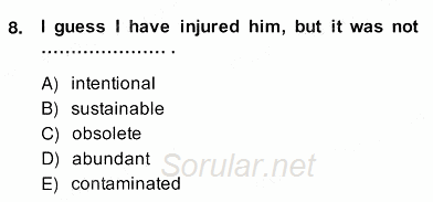 İleri Okuma Ve Yazma Becerileri 2 2013 - 2014 Ara Sınavı 8.Soru