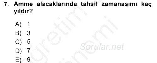 Vergi Usul Hukuku 2016 - 2017 Ara Sınavı 7.Soru