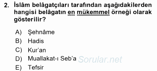 Eleştiri Tarihi 2017 - 2018 Dönem Sonu Sınavı 2.Soru