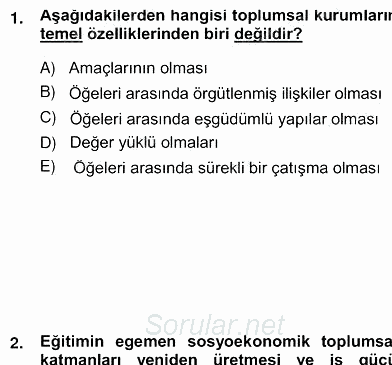 Okuma Ve Yazma Becerileri 2 2012 - 2013 Ara Sınavı 1.Soru