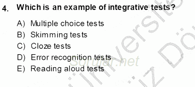 Yabancı Dil Öğretiminde Ölçme Ve Değerlendirme 1 2013 - 2014 Ara Sınavı 4.Soru