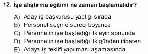 Perakende Yönetimi 2014 - 2015 Tek Ders Sınavı 12.Soru