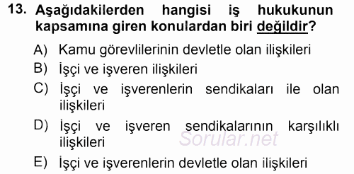 Perakende Yönetimi 2014 - 2015 Tek Ders Sınavı 13.Soru