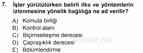 Perakende Yönetimi 2014 - 2015 Tek Ders Sınavı 7.Soru