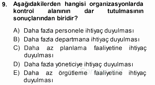 Perakende Yönetimi 2014 - 2015 Tek Ders Sınavı 9.Soru