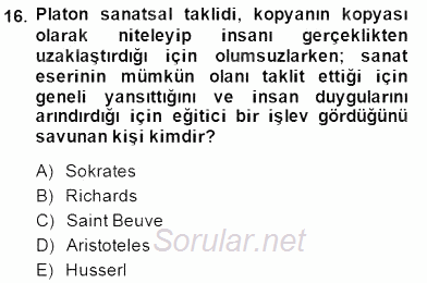 Yeni Türk Edebiyatına Giriş 2 2014 - 2015 Ara Sınavı 16.Soru