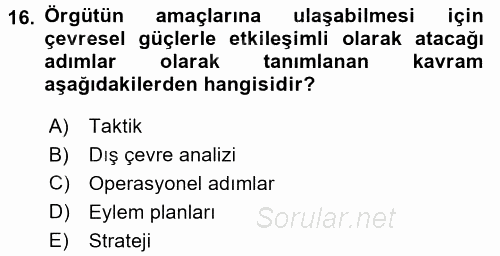 Uluslararası İşletmecilik 2016 - 2017 Ara Sınavı 16.Soru