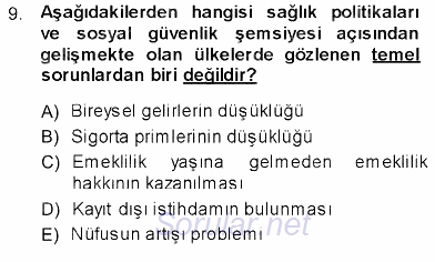 Aile Ekonomisi 2013 - 2014 Dönem Sonu Sınavı 9.Soru