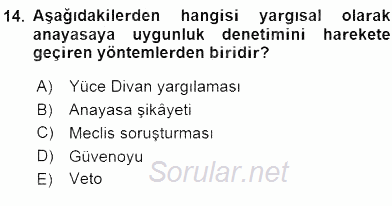 Anayasa 2 2015 - 2016 Dönem Sonu Sınavı 14.Soru