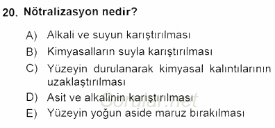 Otel İşletmelerinde Konaklama Hizmetleri 2015 - 2016 Dönem Sonu Sınavı 20.Soru