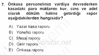 Otel İşletmelerinde Konaklama Hizmetleri 2015 - 2016 Dönem Sonu Sınavı 7.Soru