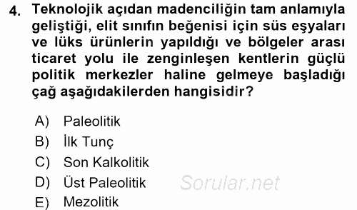 Eski Anadolu Tarihi 2016 - 2017 Ara Sınavı 4.Soru
