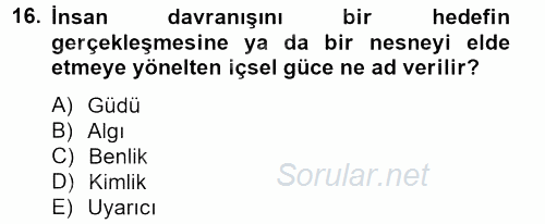 İletişim Kuramları 2012 - 2013 Ara Sınavı 16.Soru
