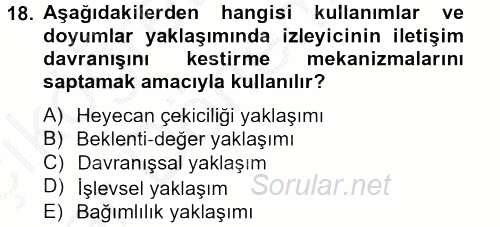 İletişim Kuramları 2012 - 2013 Ara Sınavı 18.Soru