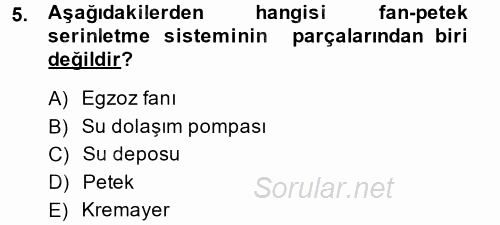 Örtü Altı Üretim Sistemleri 2014 - 2015 Dönem Sonu Sınavı 5.Soru