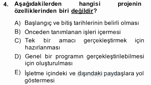 Performans Yönetimi 2014 - 2015 Dönem Sonu Sınavı 4.Soru