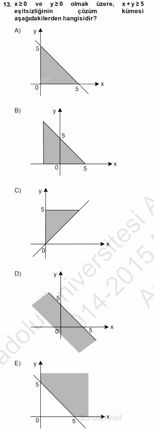 Matematik 2 2014 - 2015 Ara Sınavı 13.Soru